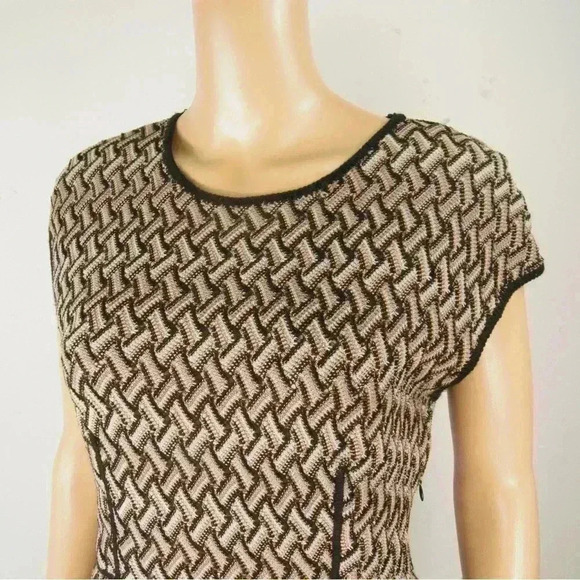 Vintage Missoni Italy Knit Retro Wool Knit Zig Zag Stripe Short Sleeve Dress - Picture 2 of 4